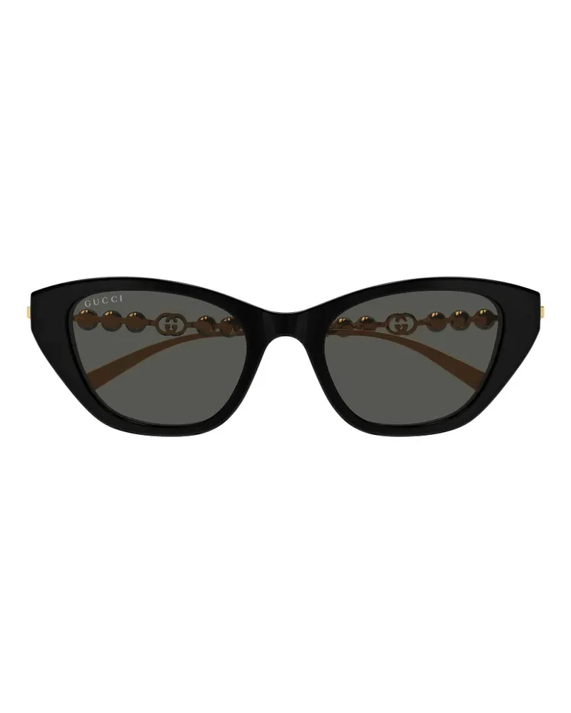 Gucci Cat-Eye-Sonnenbrille mit Zierperlen - Schwarz Schwarz