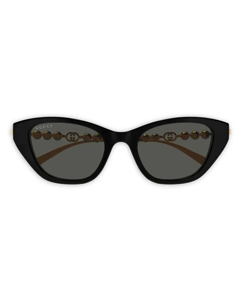 Gucci Cat-Eye-Sonnenbrille mit Zierperlen - Schwarz Schwarz
