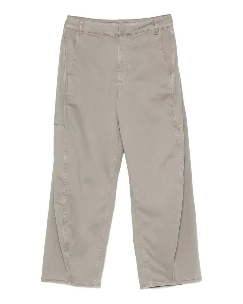 tibi garment-dyed stretch-twill trousers - Grau Grau