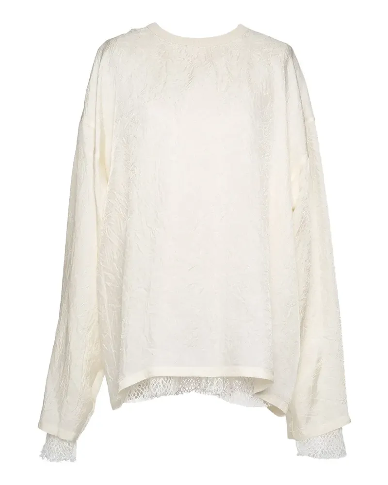 Muller of Yoshiokubo spiderweb lace-trim long-sleeve top - Weiß Weiß