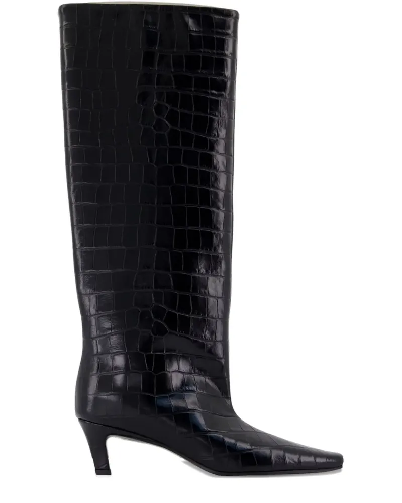 Totême 50mm croc-embossed leather knee-high boots - Schwarz Schwarz