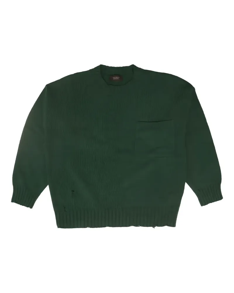 HTC Hollywood Trading Company Pullover im Distressed-Look - Grün Grün