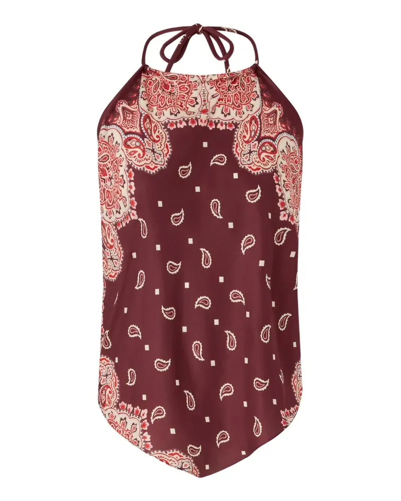 Pinko Neckholder-Top mit Paisley-Print - Rot Rot