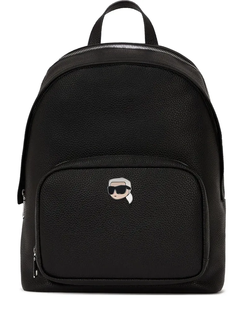 Karl Lagerfeld Mittelgroßer Ikon Rucksack - Schwarz Schwarz