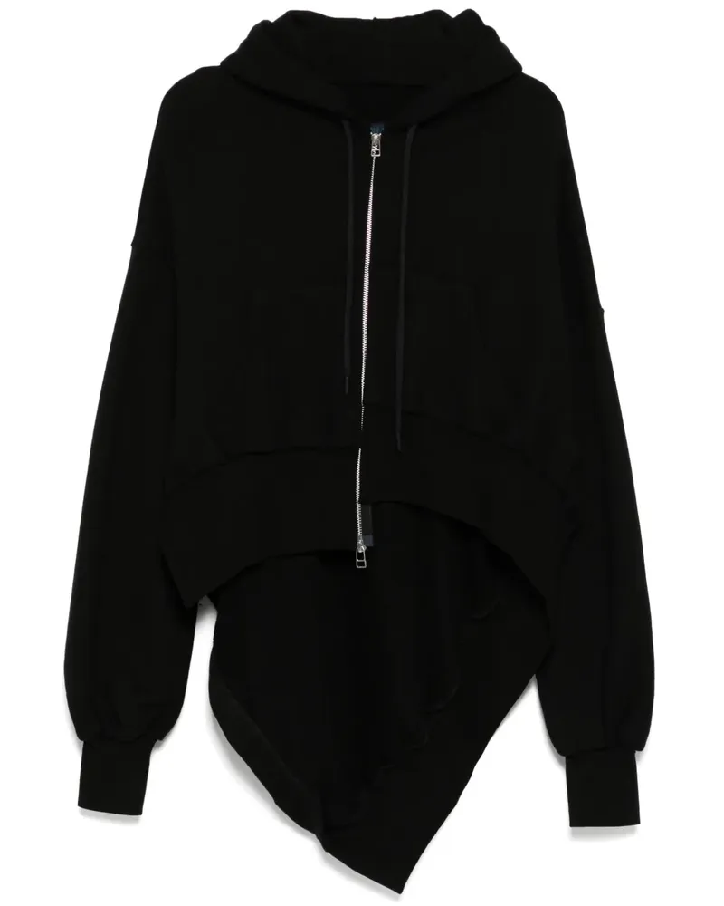 Yohji Yamamoto Hoodie mit Reißverschluss - Schwarz Schwarz