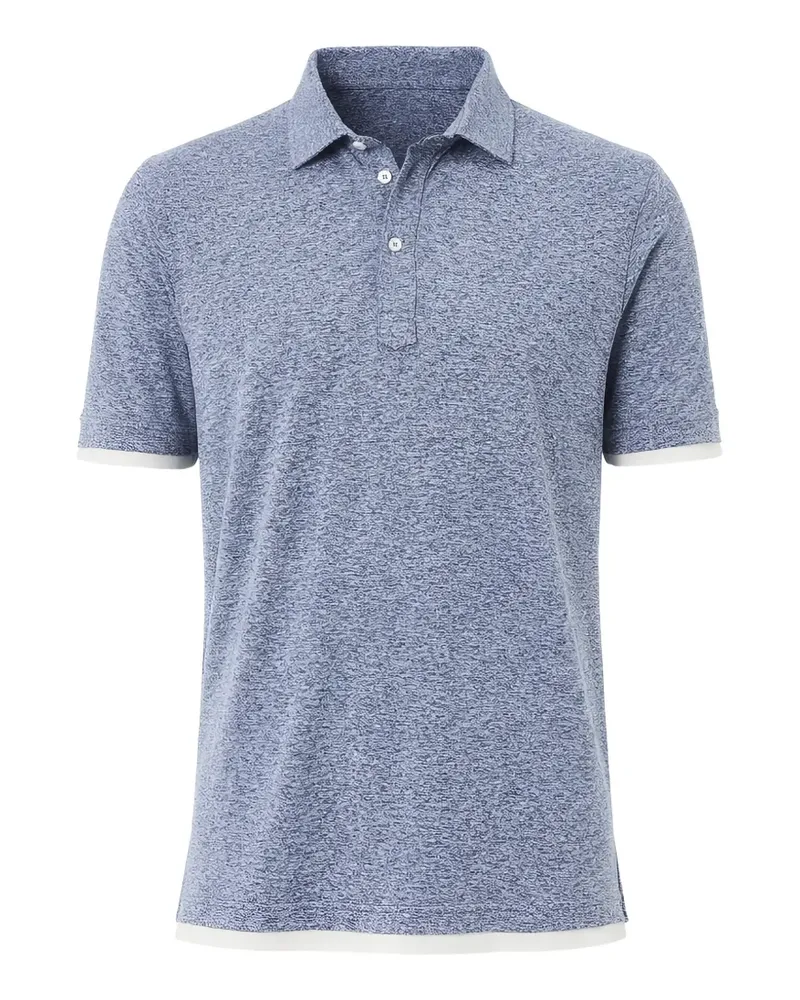 Brunello Cucinelli Meliertes Poloshirt - Blau Blau