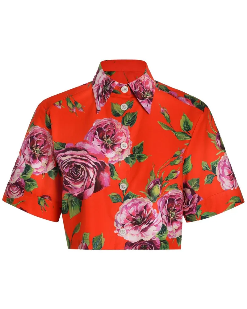 Dolce & Gabbana Hemd mit Blumen-Print - Rot Rot