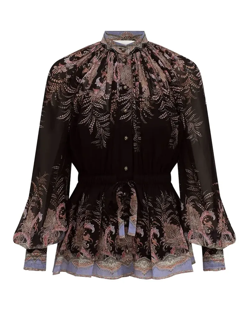 Zimmermann Alchemy Bluse mit Blumenprint - Schwarz Schwarz