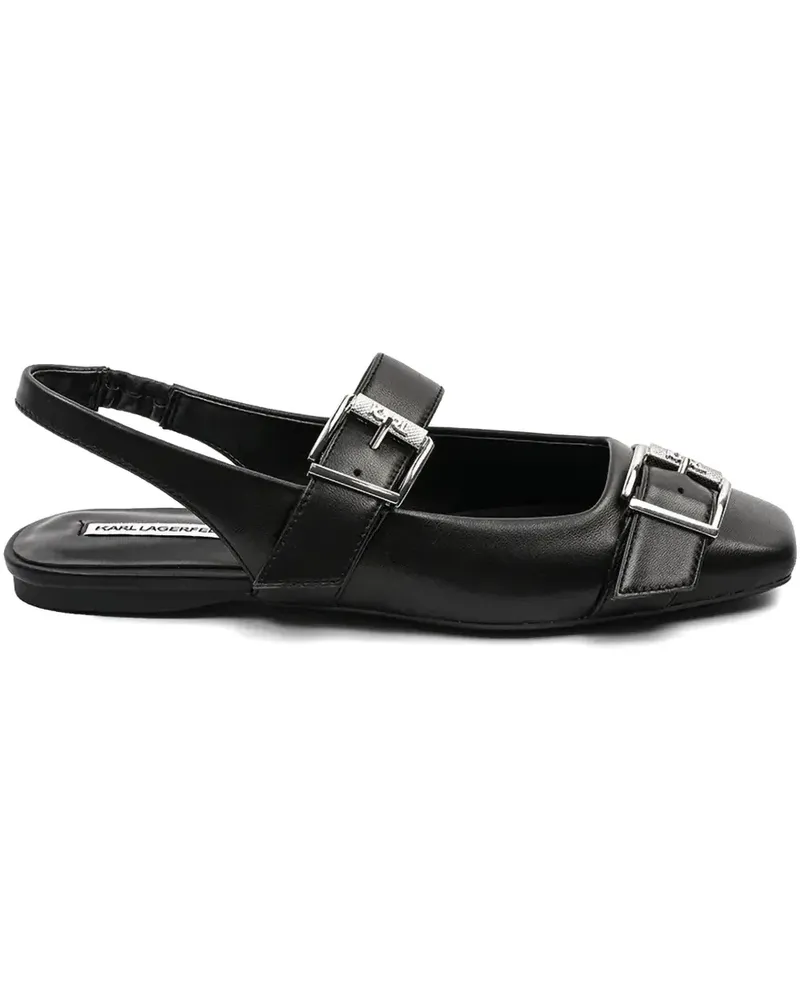 Karl Lagerfeld Ballerinas aus Leder - Schwarz Schwarz