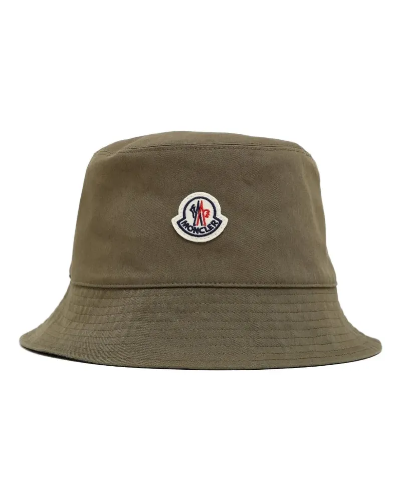 Moncler Fischerhut mit Logo-Patch - Grün Grün