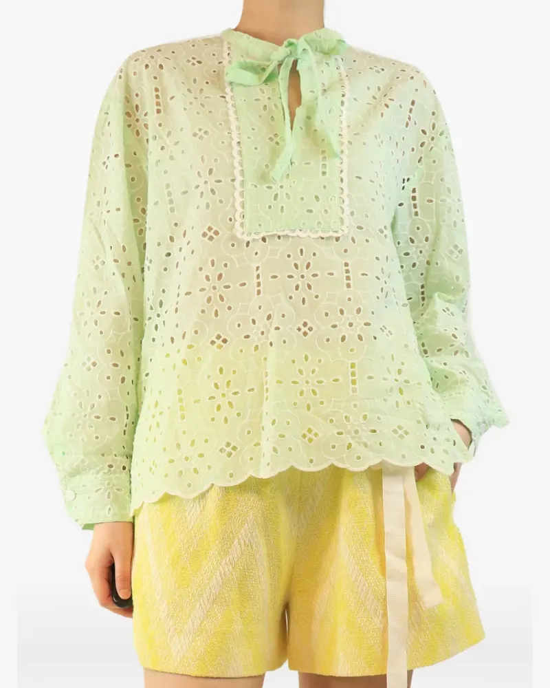 Baum und Pferdgarten broderie-anglaise blouse - Grün Grün