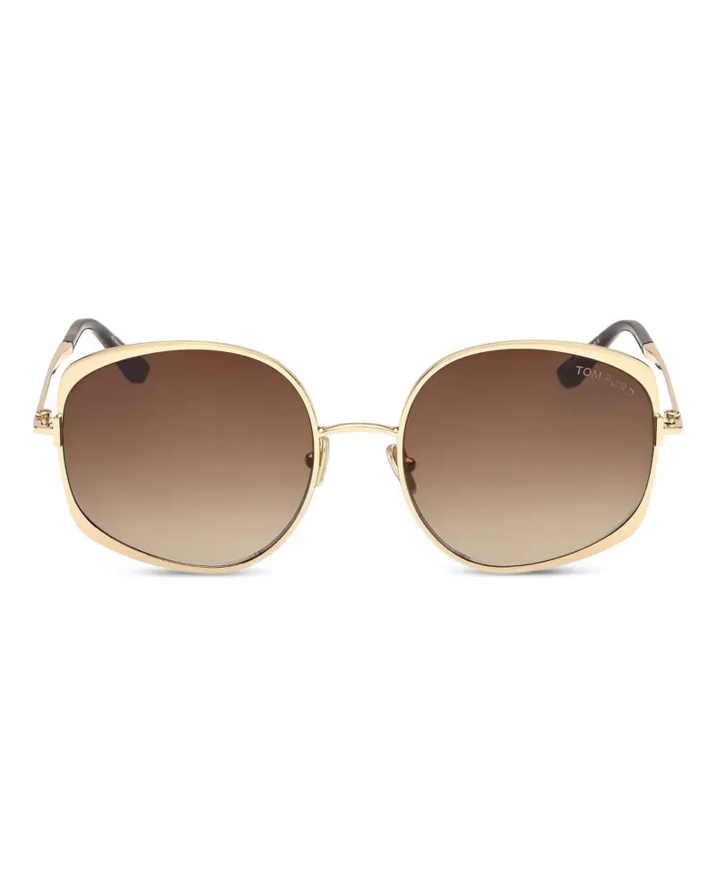 Tom Ford browline oval-frame sunglasses - Gold Gold