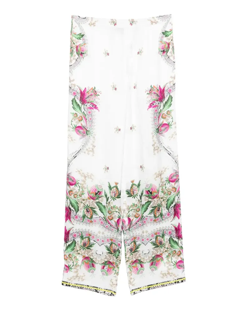 Just Cavalli floral palazzo pants - Weiß Weiß