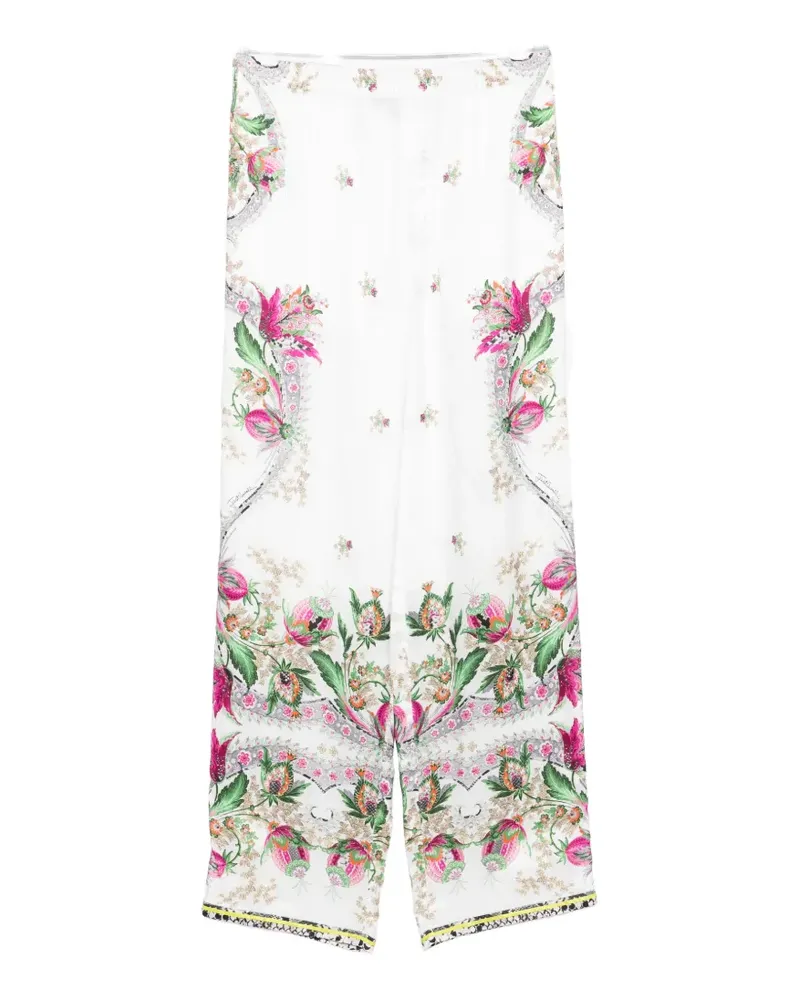 Just Cavalli floral palazzo pants - Weiß Weiß