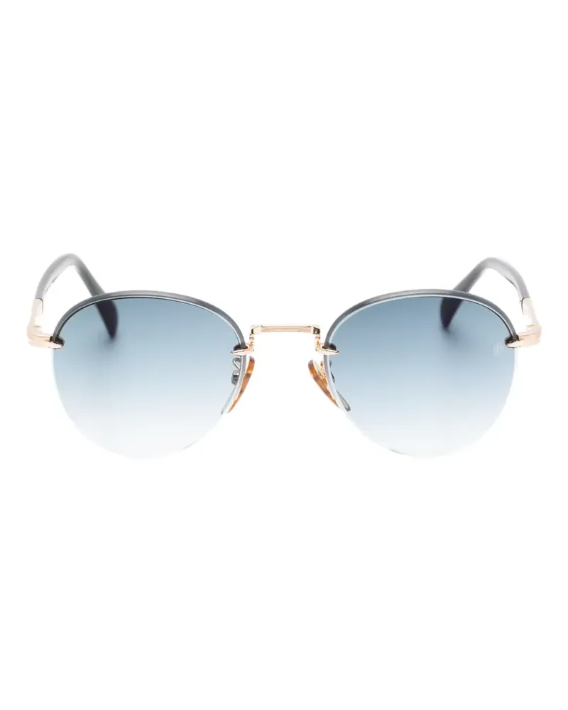 EYEWEAR by DAVID BECKHAM round-frame semi-rimless sunglasses - Gold Gold
