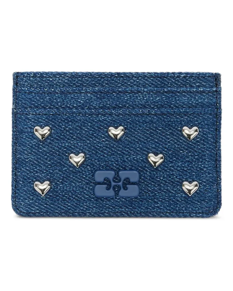 Ganni Kartenetui mit Herznieten - Blau Blau