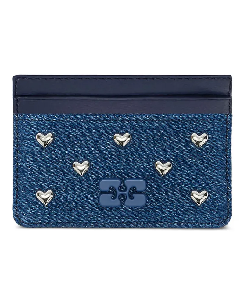 Ganni Kartenetui mit Herznieten - Blau Blau