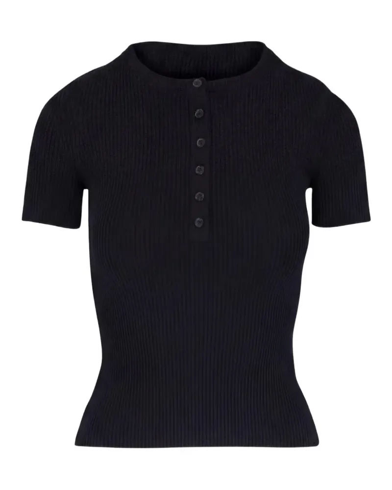 Nili Lotan ribbed-knit henley sweater - Schwarz Schwarz