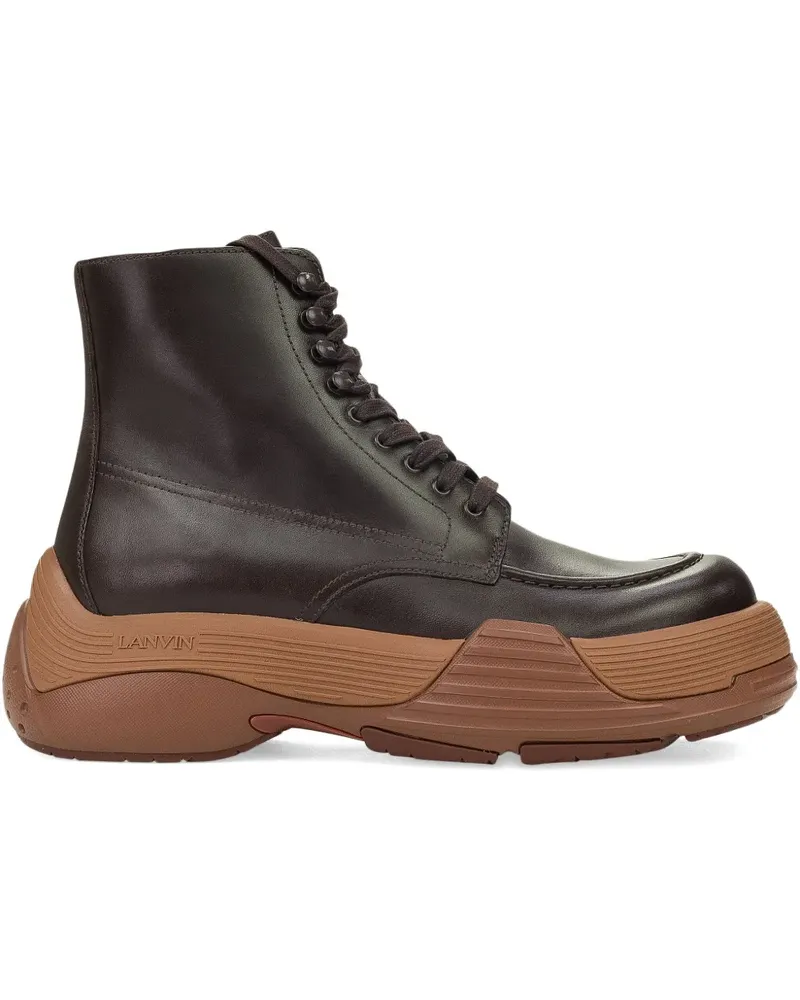 Lanvin Schnürstiefel mit dicker Sohle - Braun Braun