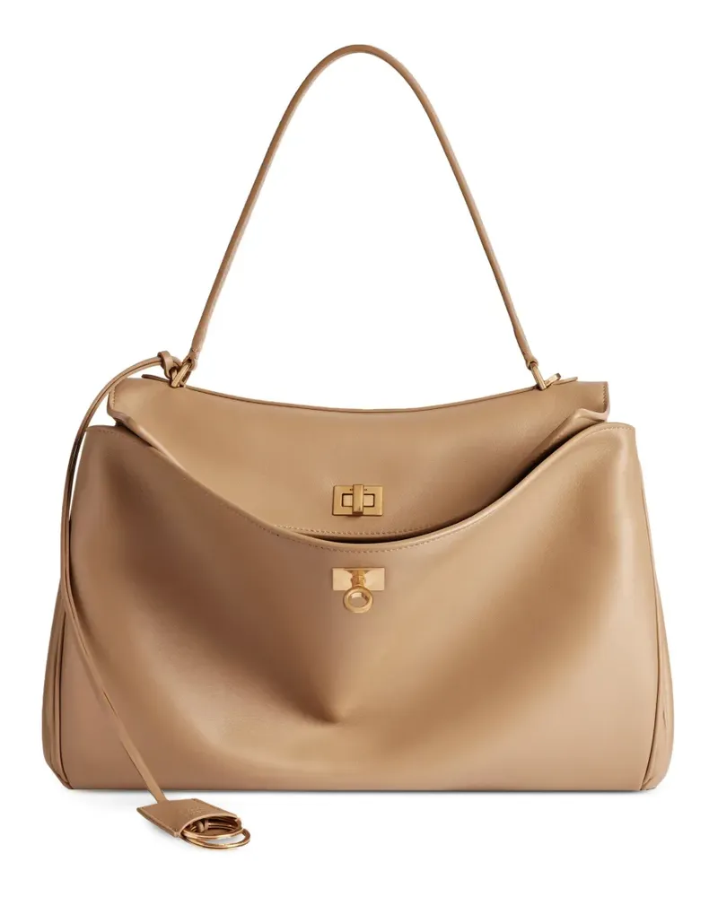 Balenciaga Mittelgroße Schultertasche - Nude Nude