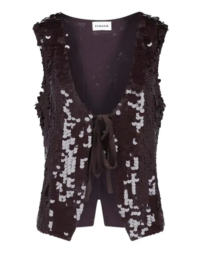 P.A.R.O.S.H. Bluse mit Pailletten - Braun Braun