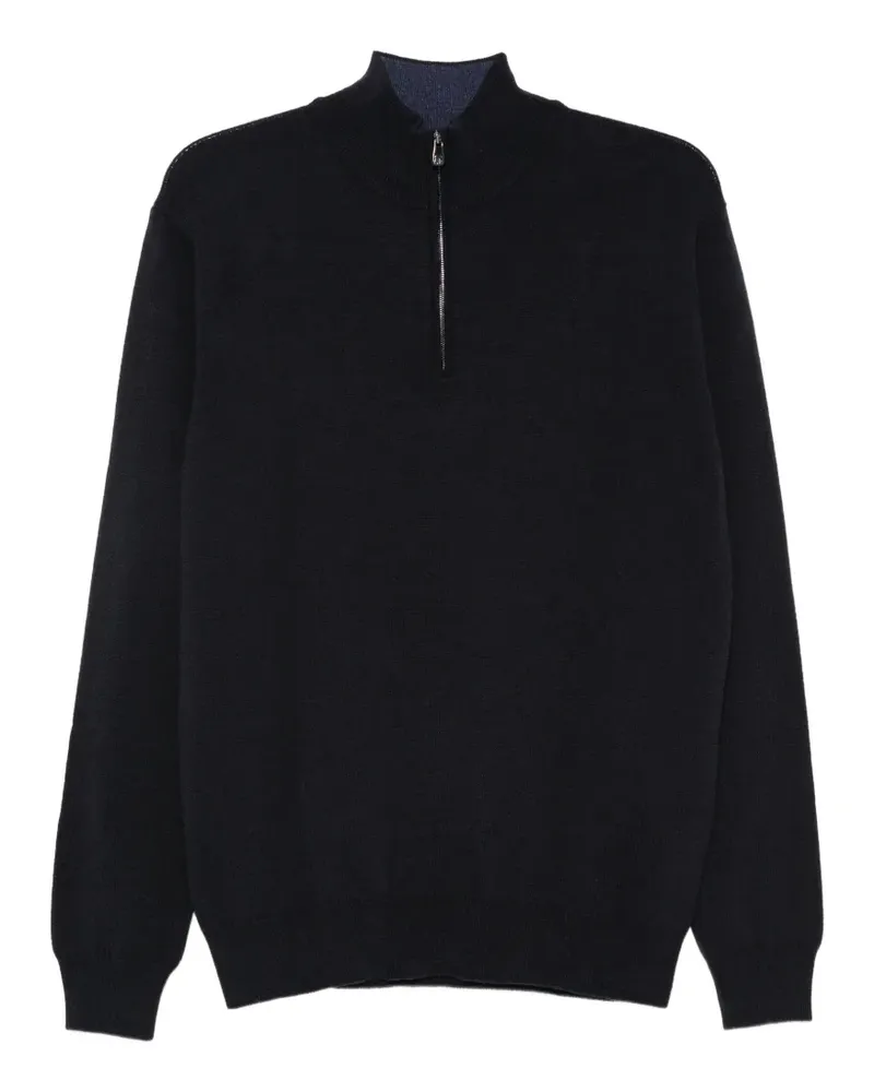 Corneliani Pullover mit kurzem Reißverschluss - Blau Blau