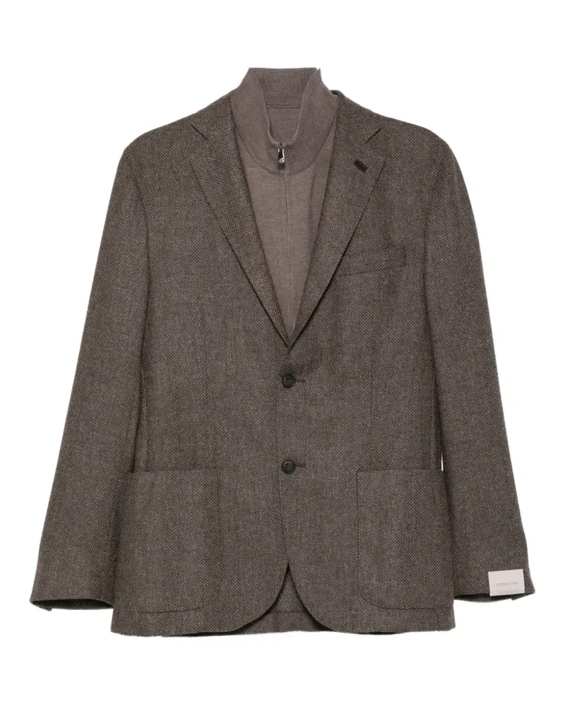 Corneliani herringbone-pattern single-breasted jacket - Braun Braun