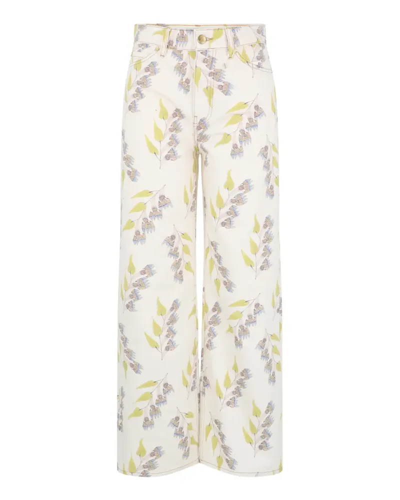 Ulla Johnson Willow wide-leg floral-print jeans - Nude Nude