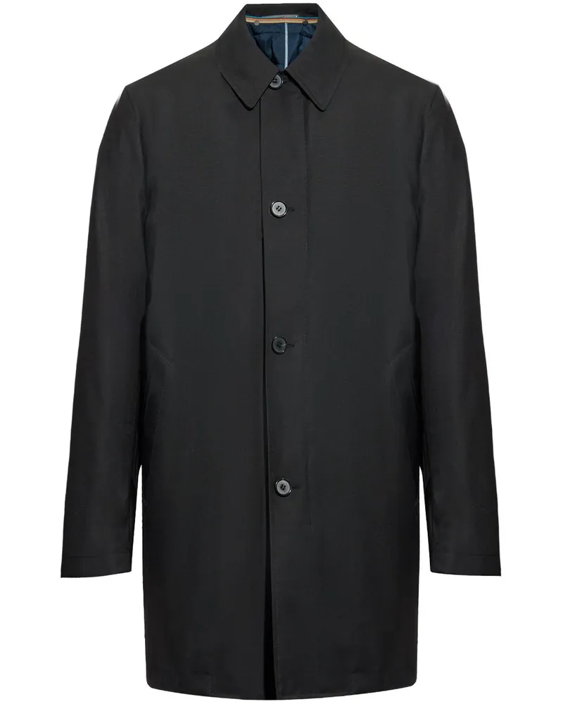 Paul Smith Klassischer Wollmantel - Schwarz Schwarz