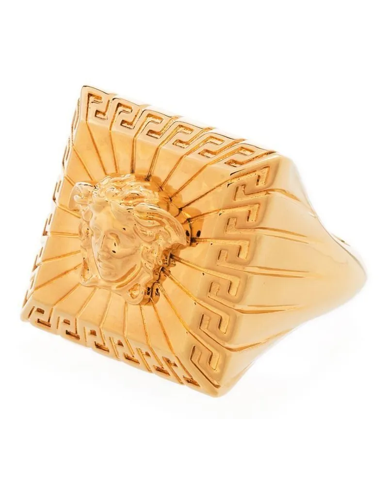 Versace Eckiger Ring mit Medusa Gold