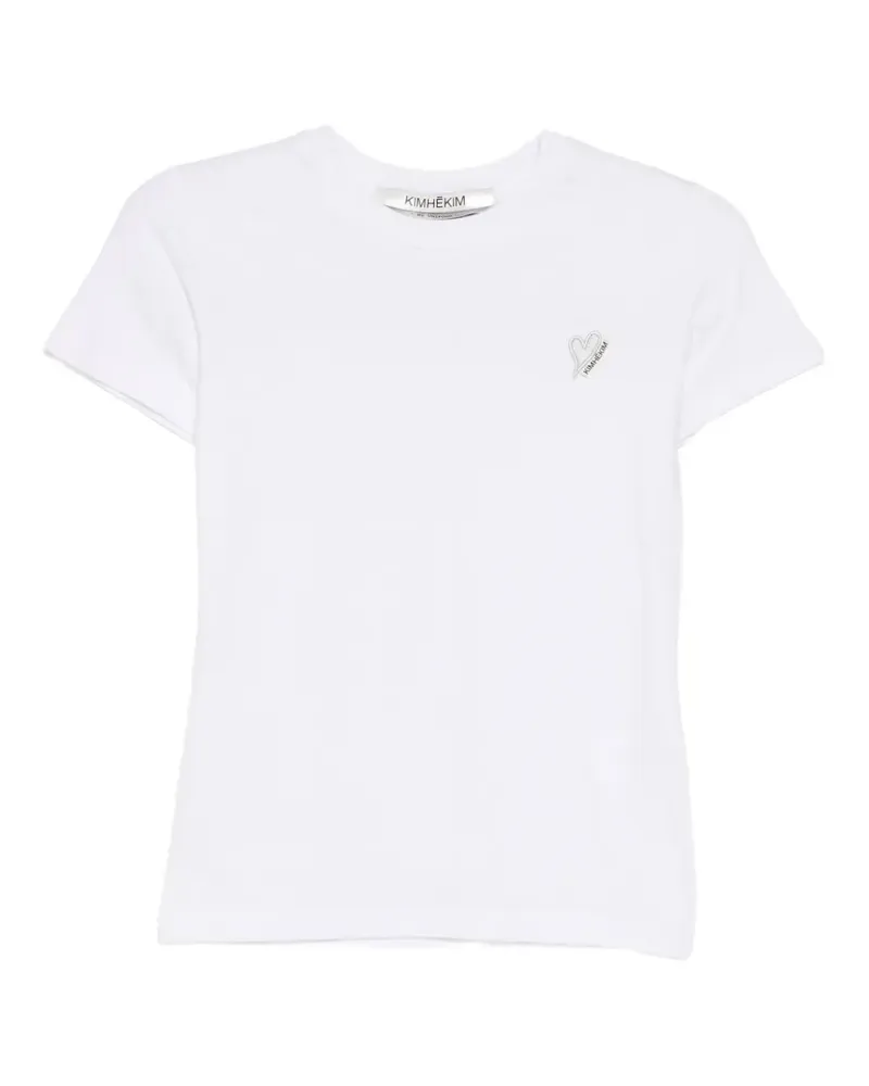 KIMHEKIM T-Shirt mit Herz-Patch - Weiß Weiß