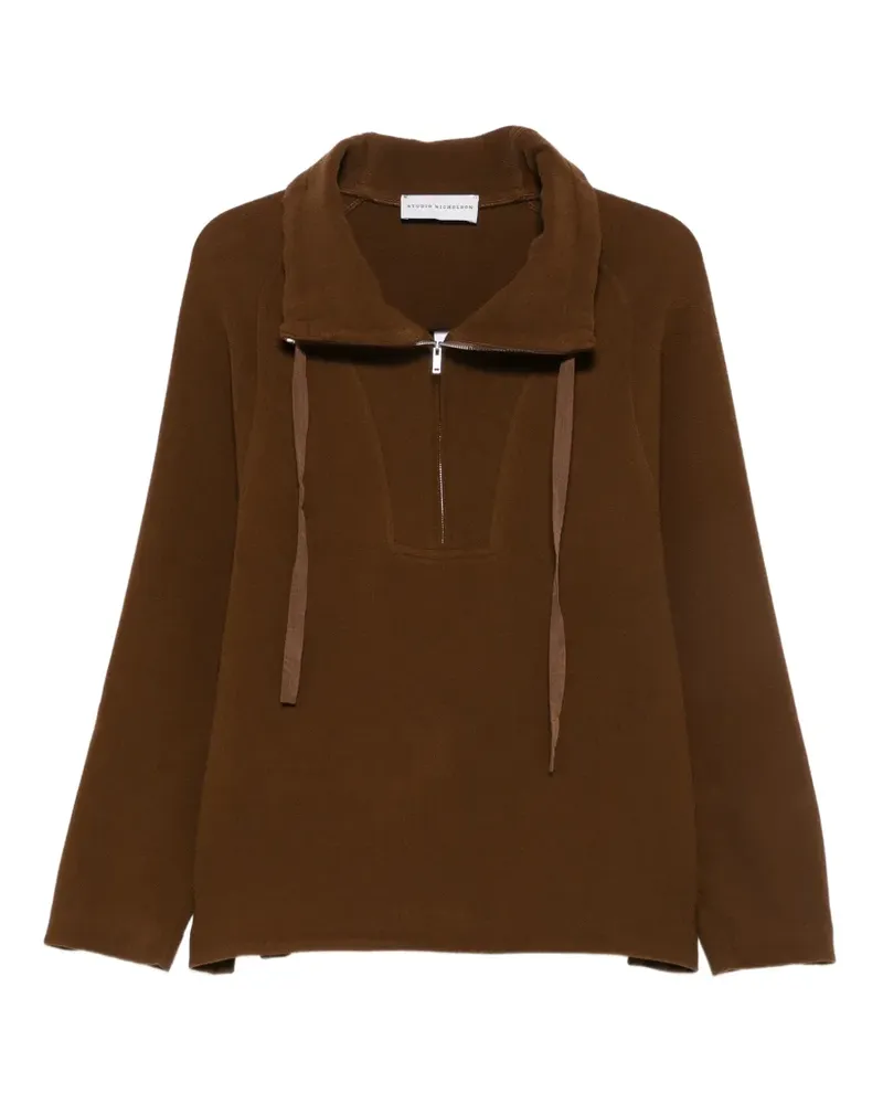 Studio Nicholson Sweatshirt mit Viertelreißverschluss - Braun Braun