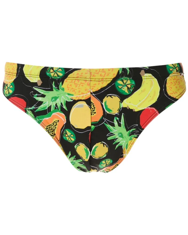 Amir Slama Badehose mit "Frutas"-Print - Schwarz Schwarz