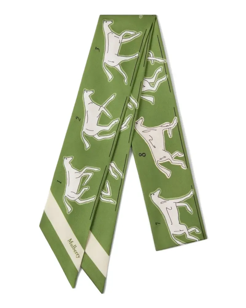 Mulberry Chalk Horse graphic-print scarf - Grün Grün