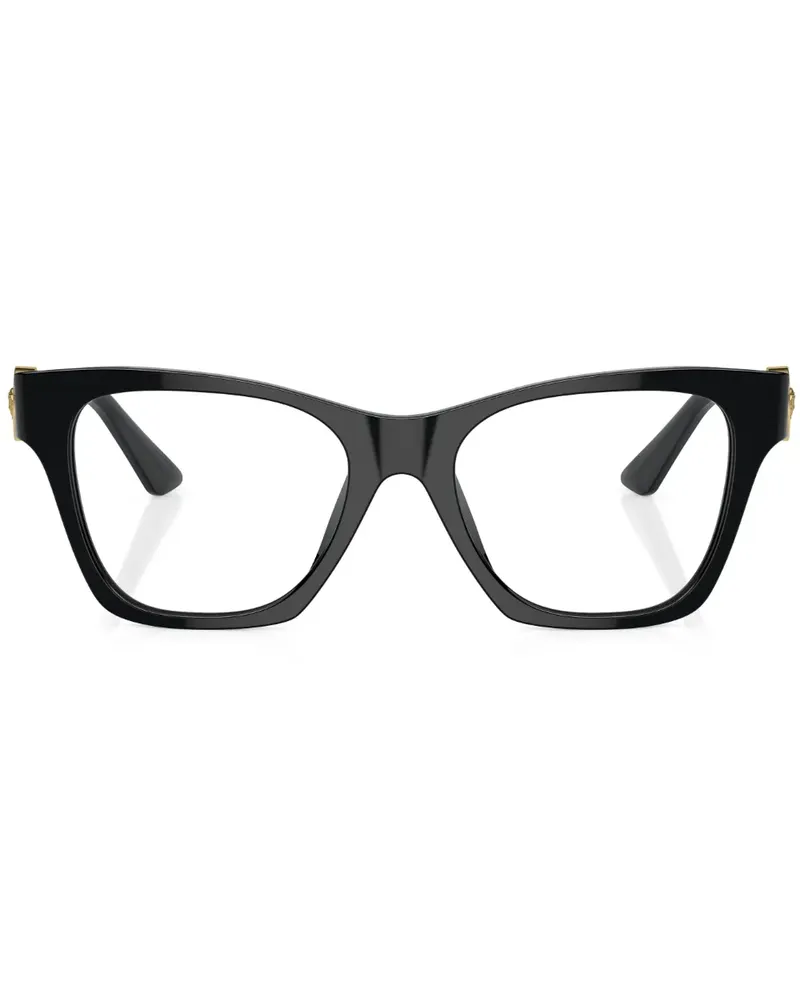Versace Eckige Brille mit Medusa-Schild - Schwarz Schwarz