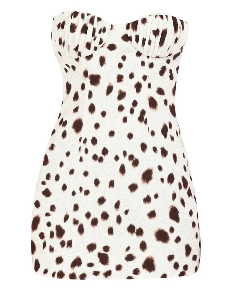 Rowen Rose Kleid mit Dalmatiner-Muster - Weiß Weiß