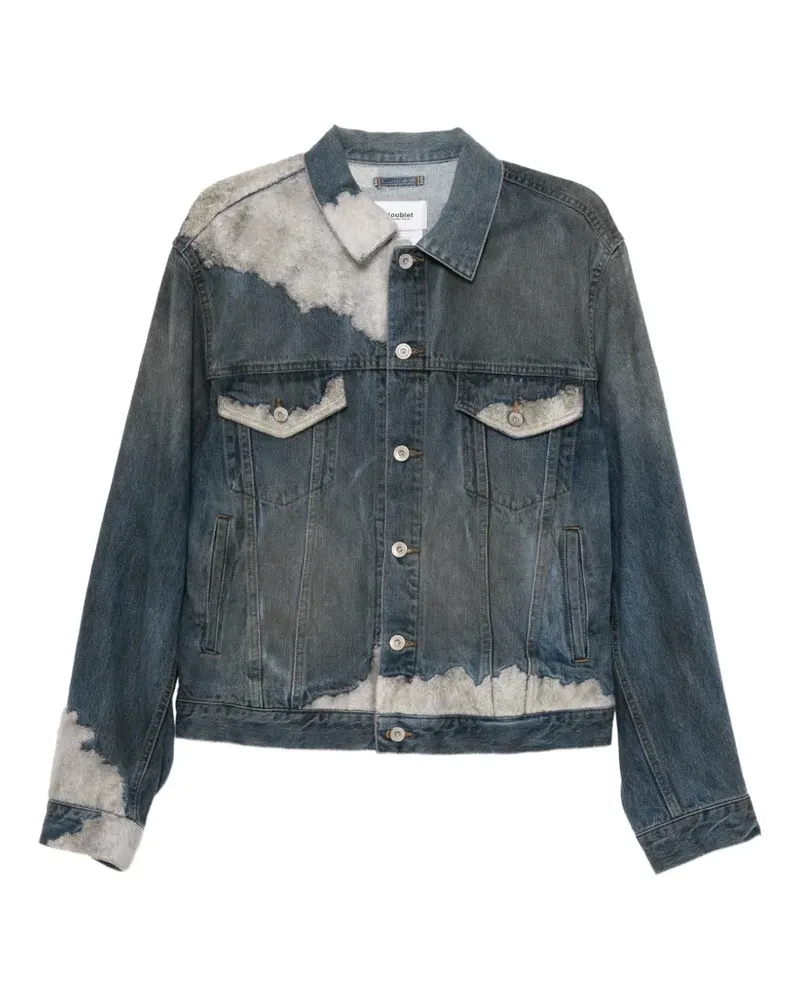 Doublet Ausgeblichene Jeansjacke mit Fleece-Besatz - Blau Blau