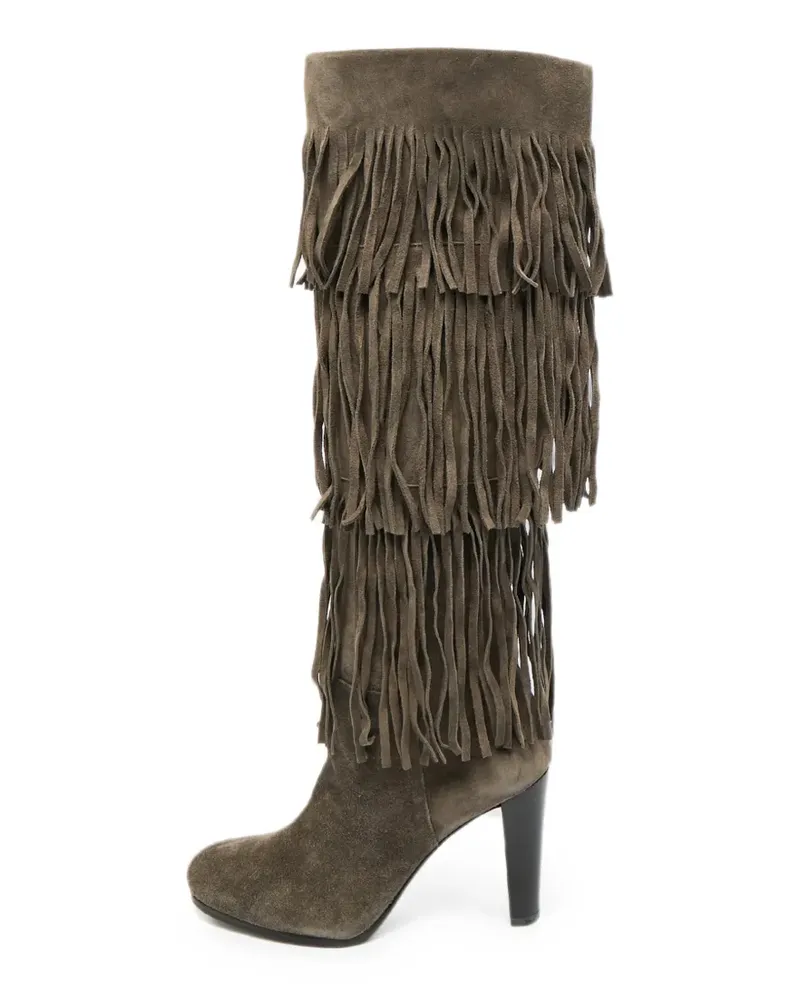 Stuart Weitzman Fringie suede knee-length boots - Grau Grau