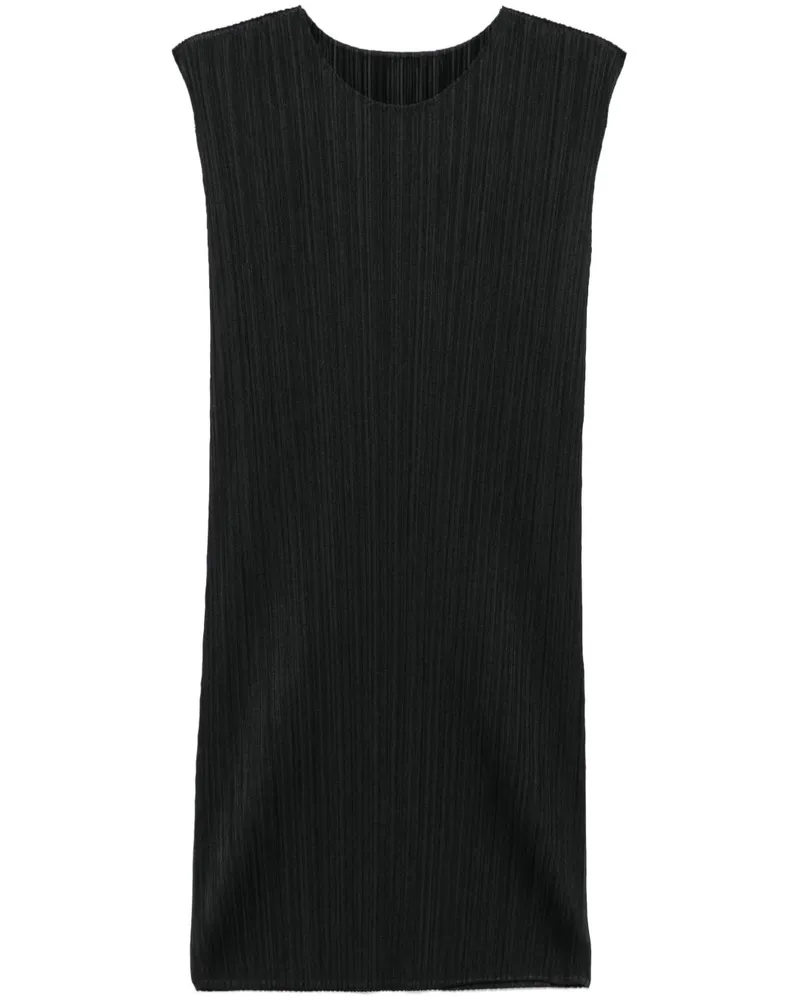 Issey Miyake Plissiertes Minikleid - Schwarz Schwarz