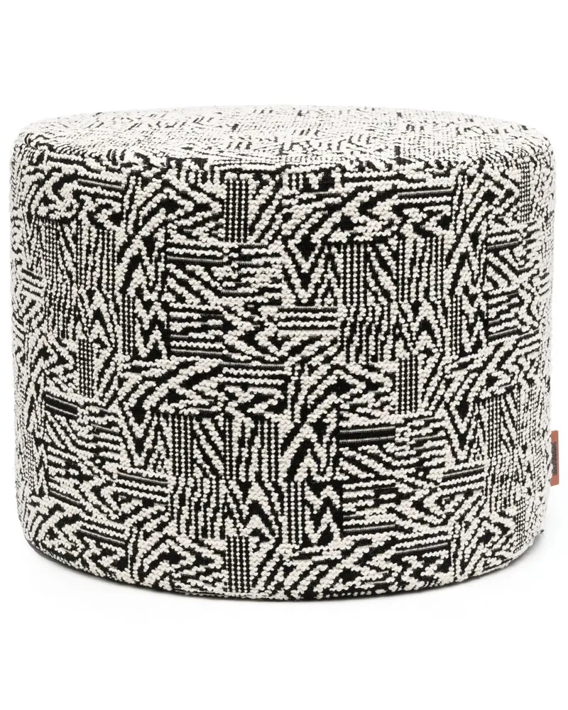 Missoni Home Hocker mit Zickzackmuster Schwarz