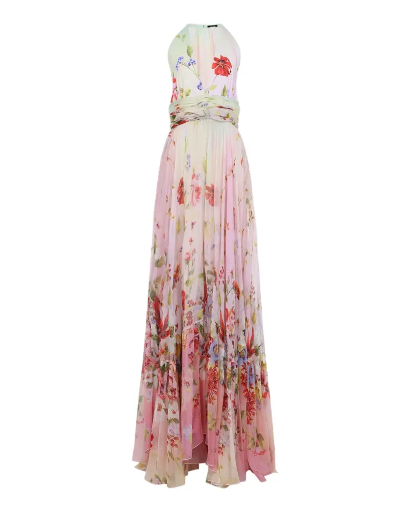 Roberto Cavalli floral-print halterneck dress - Rosa Rosa