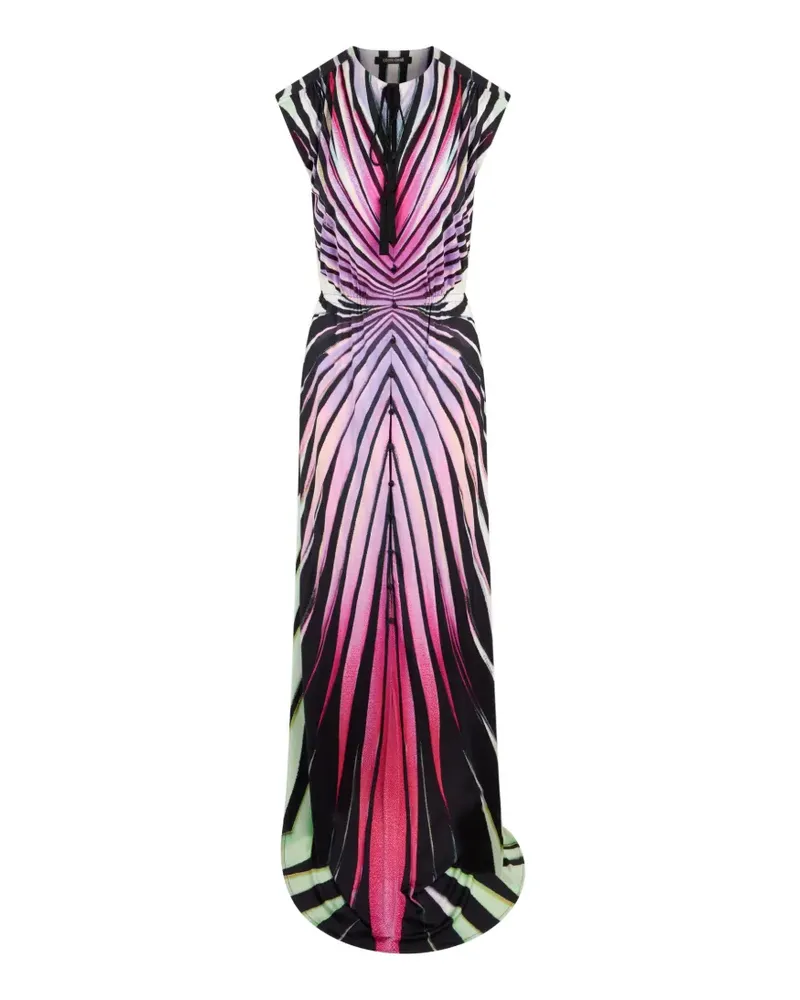 Roberto Cavalli Ray of Paradise Midikleid mit Print - Schwarz Schwarz