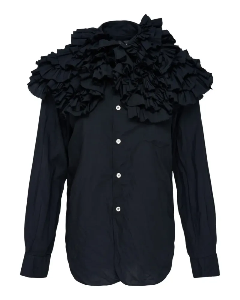 Comme des Garçons ruffled long-sleeve shirt - Schwarz Schwarz