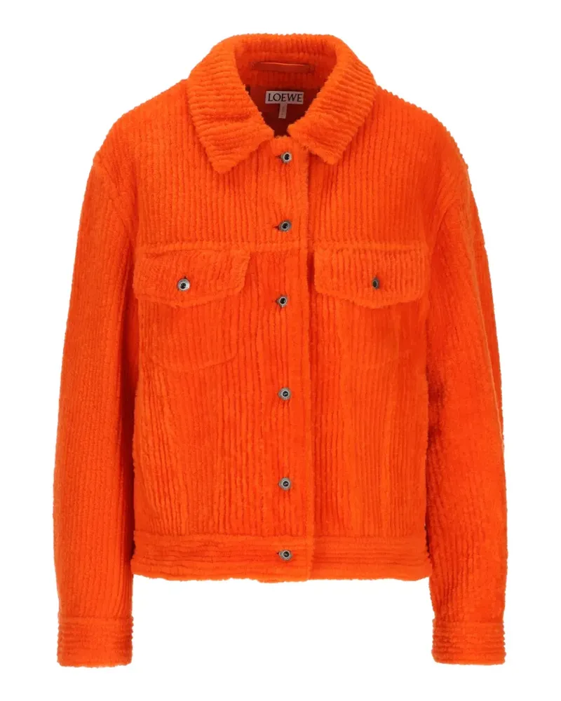 Loewe Shearling-Jacke mit Cordoptik - Orange Orange