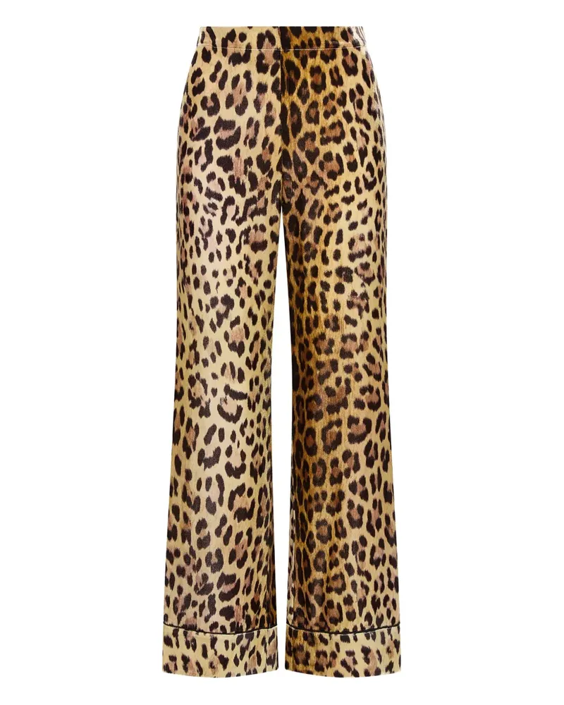 Maliparmi Gerade Hose mit Leoparden-Print - Gelb Gelb