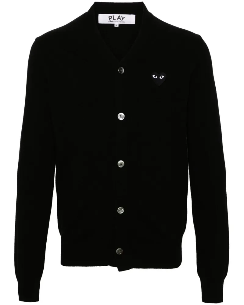 Comme des Garçons Cardigan mit Herz-Patch - Schwarz Schwarz