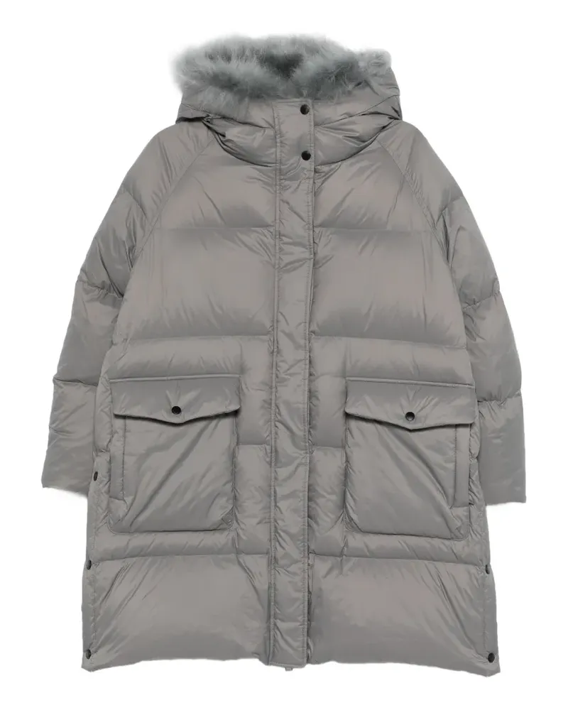 Yves Salomon shearling trimmed down coat - Grau Grau