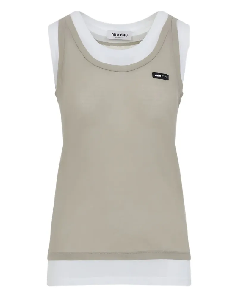Miu Miu Top im Layering-Look - Nude Nude