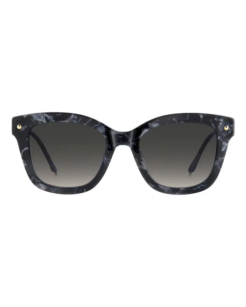 Carolina Herrera New York Perlenverzierte Sonnenbrille mit Marmor-Effekt - Schwarz Schwarz