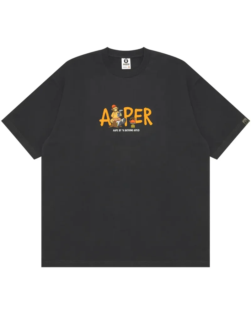 BAPE T-Shirt mit Logo-Print - Grau Grau